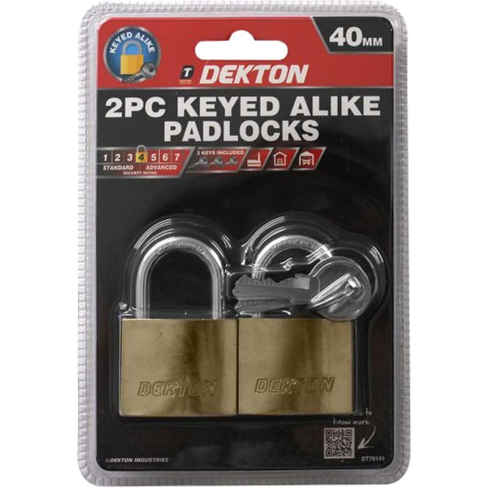 Dekton 2pc 40mm Short Steel Shackle Outdoor Security Padlock & Keys Alike Dekton 2pc 40mm Short Steel Shackle Outdoor Security Padlock & Keys Alike