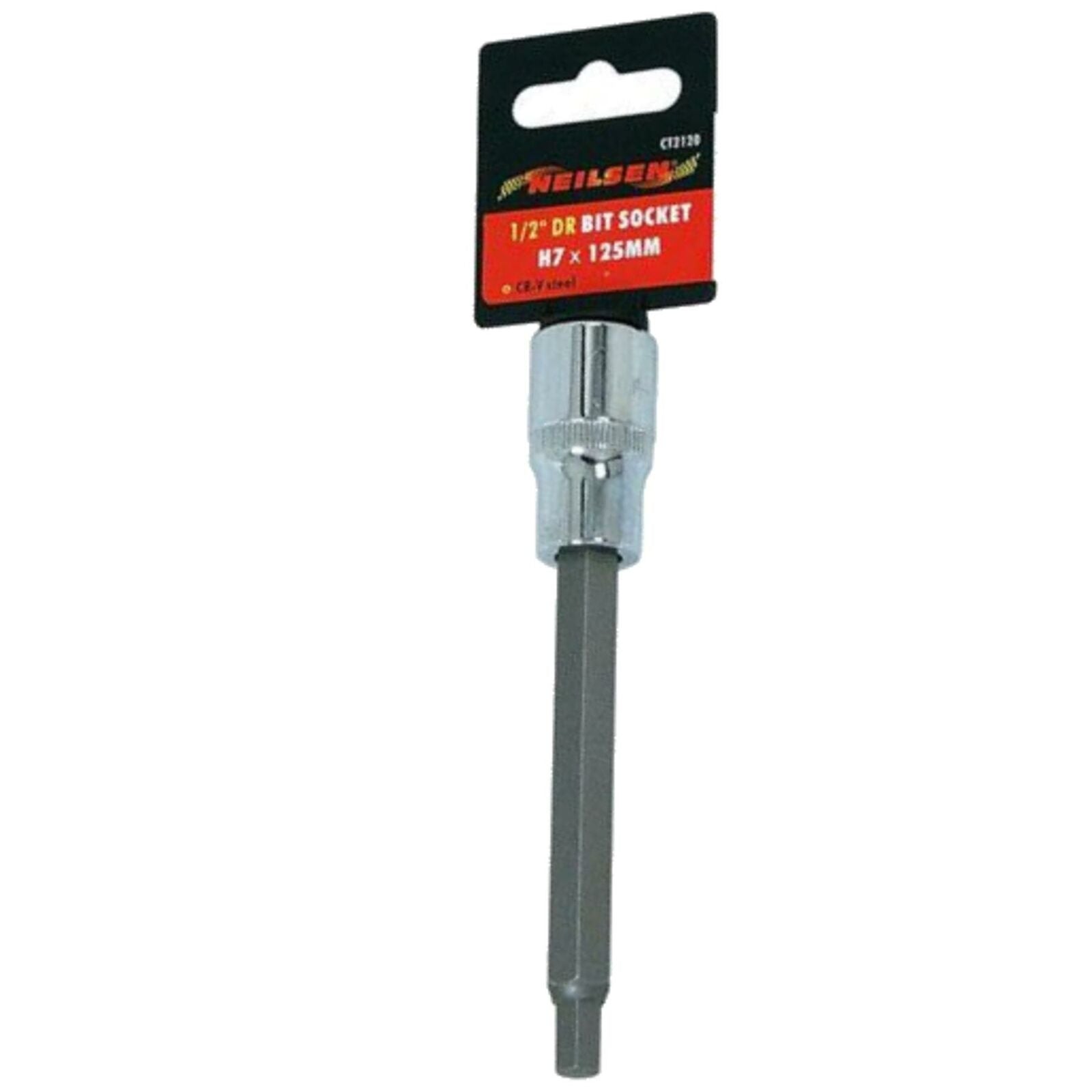 Neilsen Long Reach 125mm Allen Hex Bit Socket 7mm For Brake Calipers 1/2" Drive Neilsen Long Reach 125mm Allen Hex Bit Socket 7mm For Brake Calipers 1/2" Drive