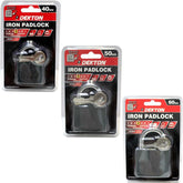 Dekton Iron Security Padlock Steel Shackle 3 Keys 40, 50 Or 60mm Lock