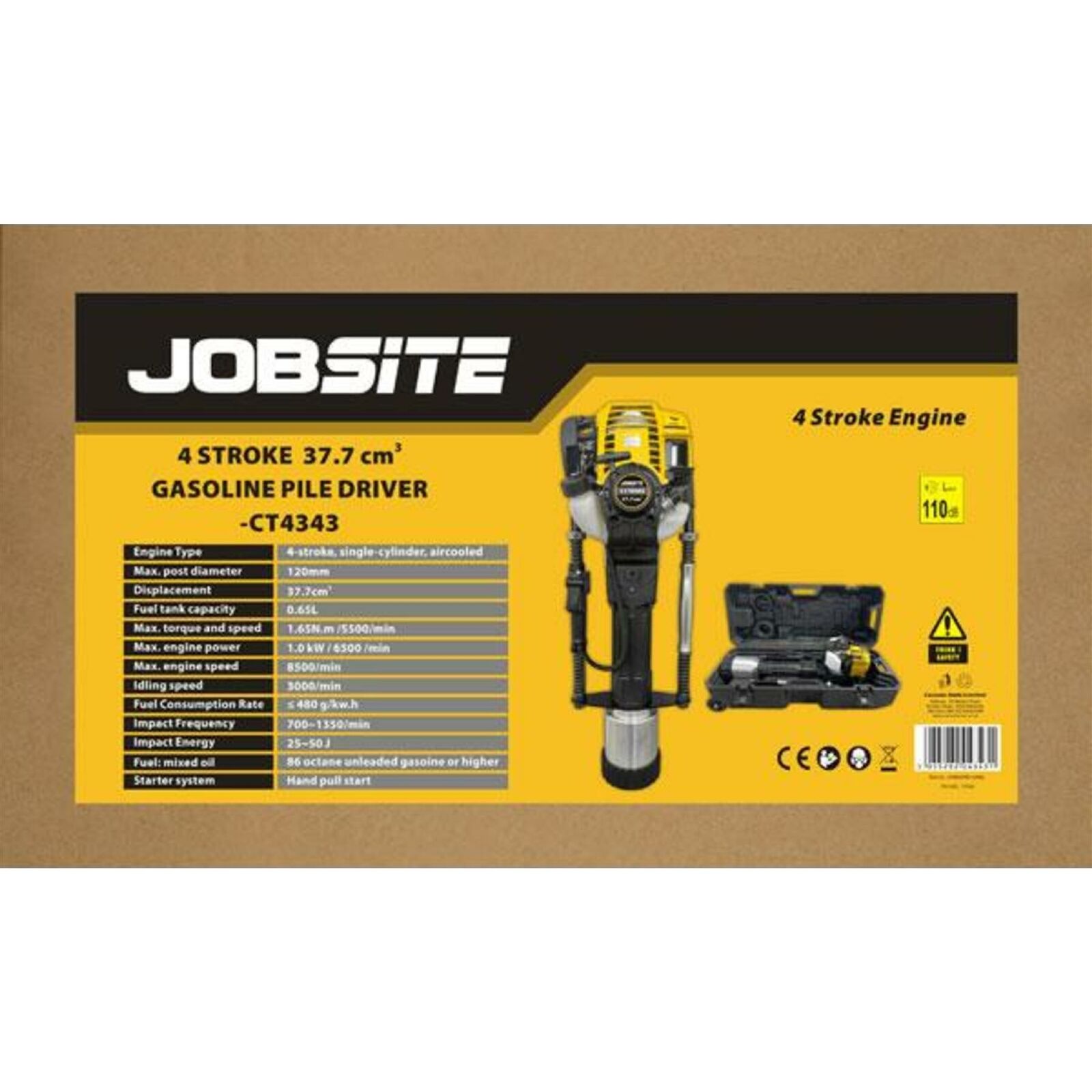 Jobsite 37.7cc 4 Stroke Hammer Rammer Pile Driver Petrol Post Rammer Knocker Jobsite 37.7cc 4 Stroke Hammer Rammer Pile Driver Petrol Post Rammer Knocker