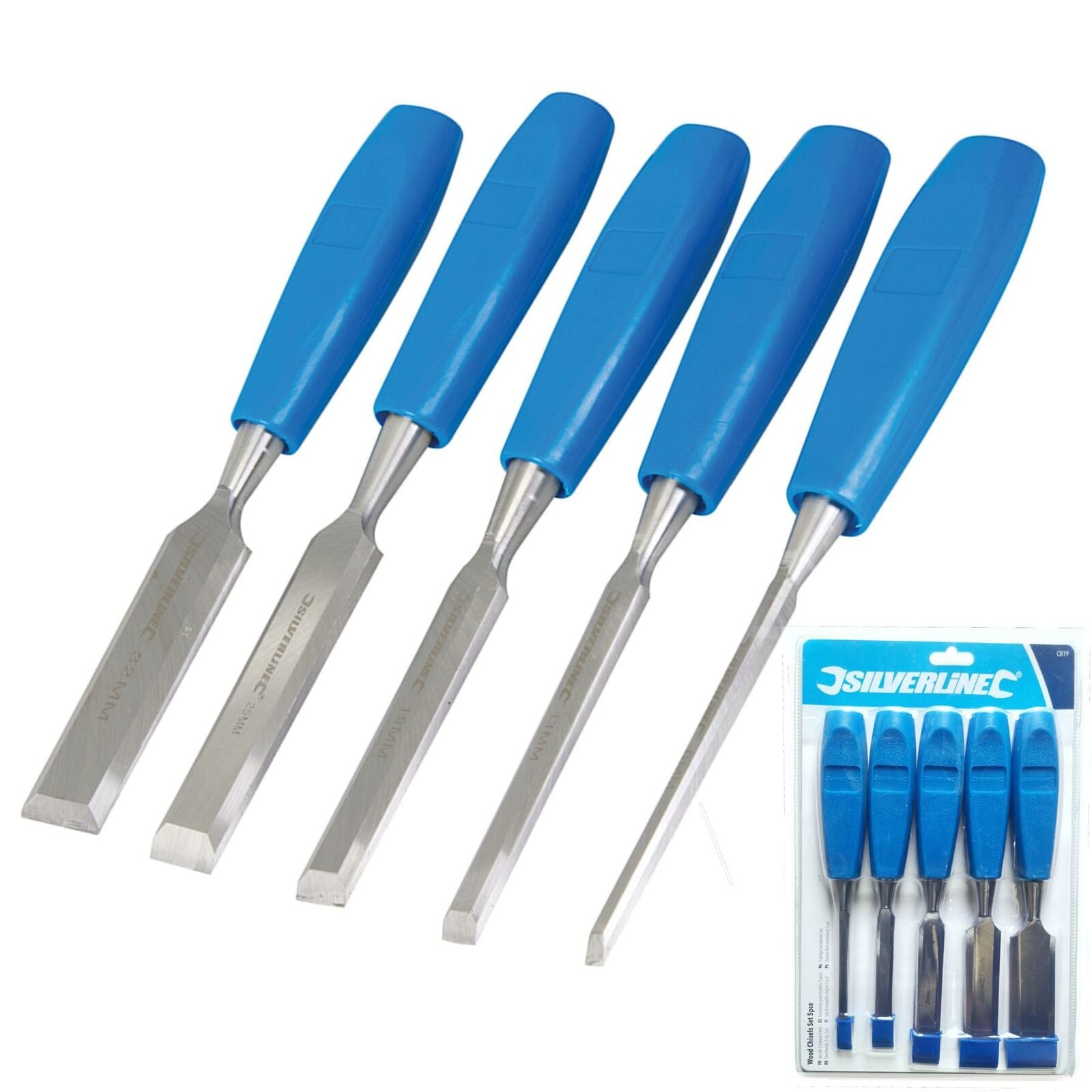 Silverline 5pc Wood Bevel Edge Carpentry Joinery Joiner Woodwork Chisel Set Silverline 5pc Wood Bevel Edge Carpentry Joinery Joiner Woodwork Chisel Set