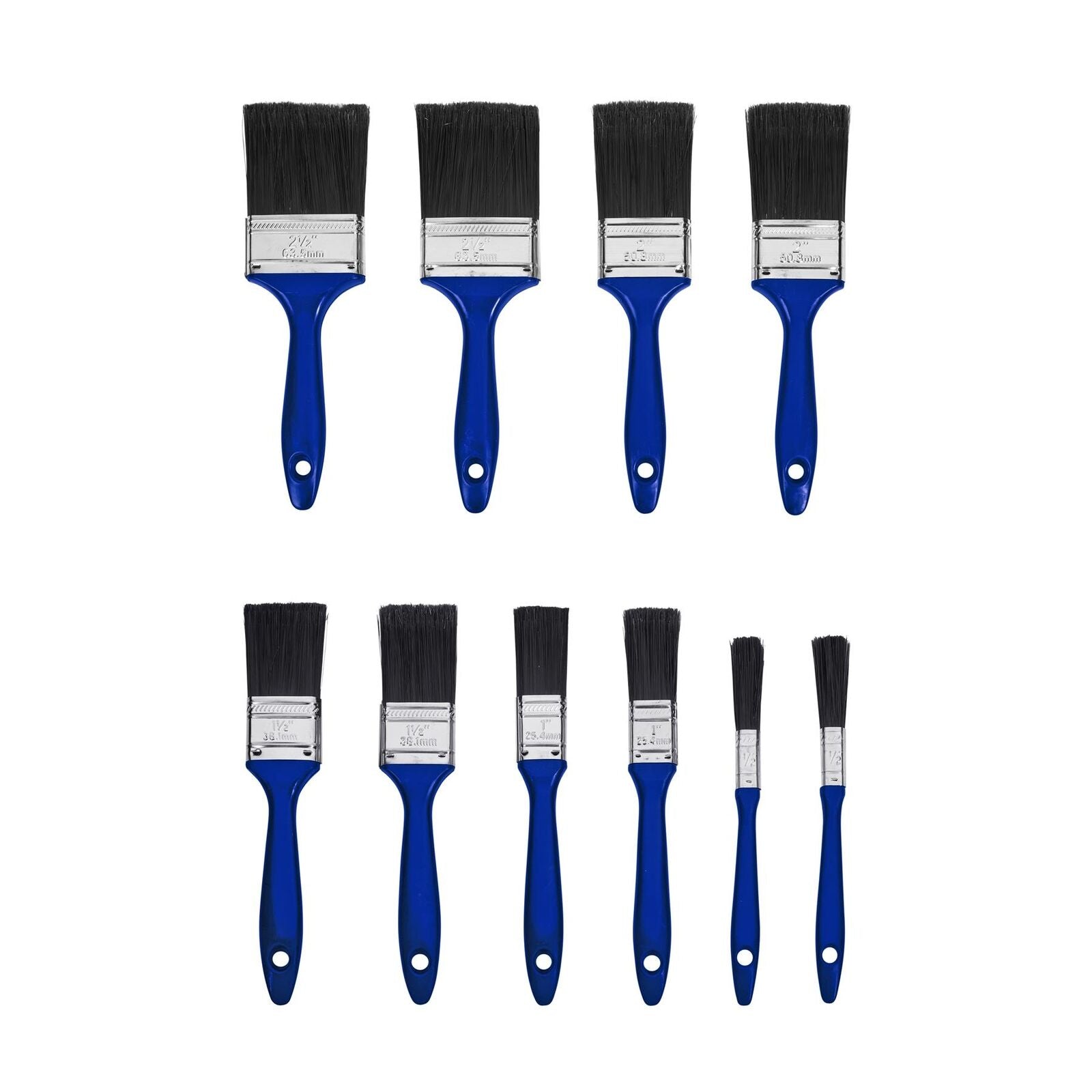 Bluespot Synthetic Paint Brushes Decorating Fence Diy Brush Set 10pc 1/2" To 2" Bluespot Synthetic Paint Brushes Decorating Fence Diy Brush Set 10pc 1/2" To 2"