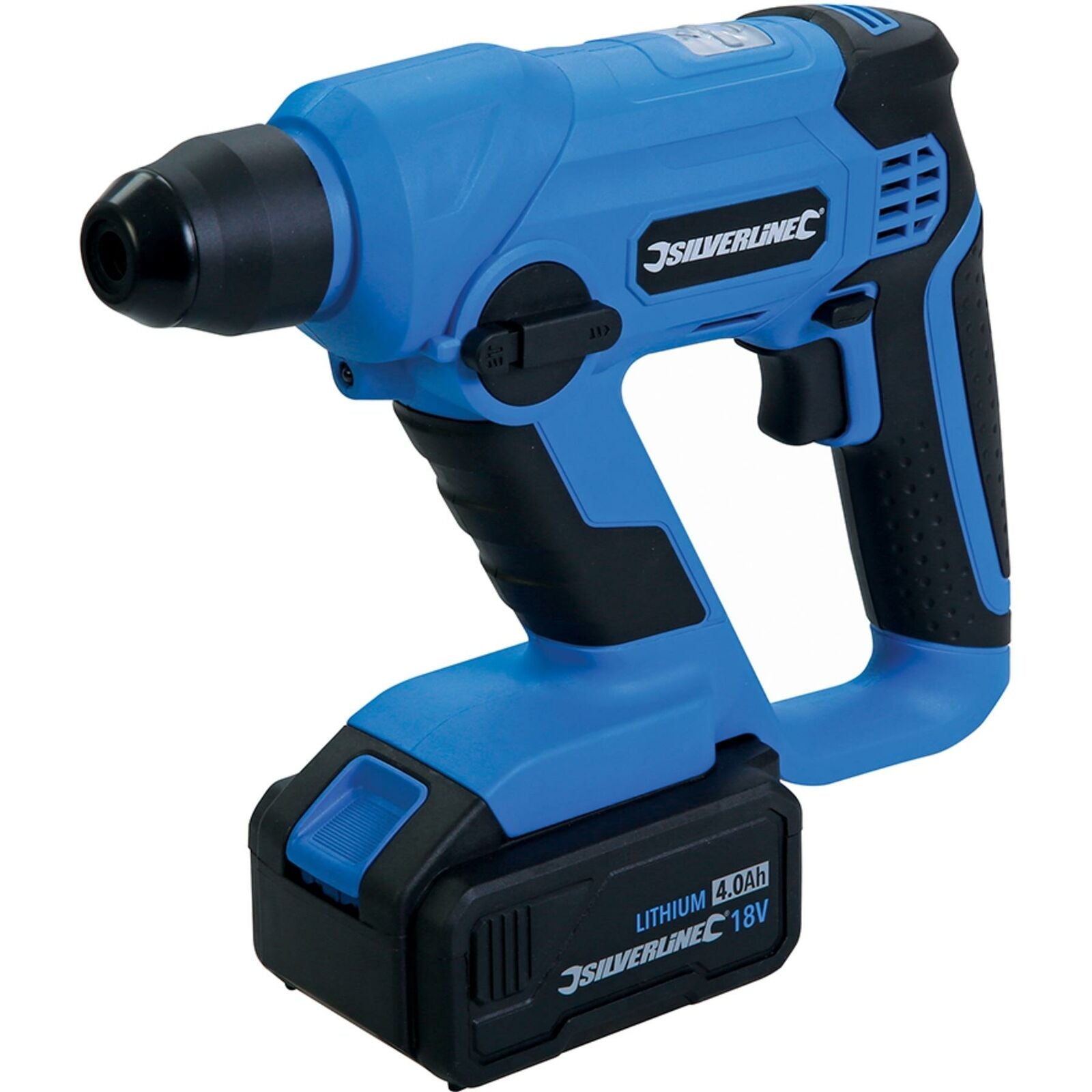 Silverline 18V Cordless Electric SDS Plus Hammer Drill 4Ah Li-ion battery Silverline 18V Cordless Electric SDS Plus Hammer Drill 4Ah Li-ion battery