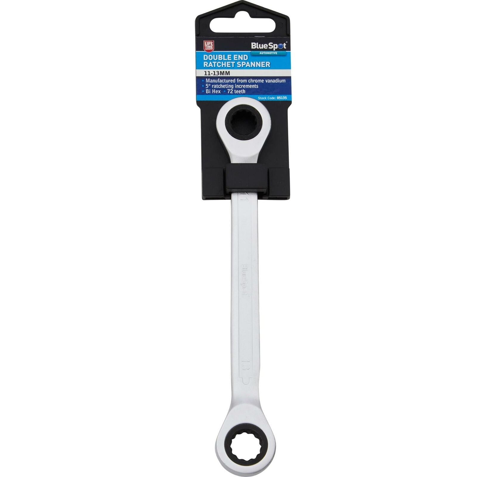 BlueSpot Double Ended Wrench Ratchet Spanner 11mm-13mm Fully polished 72 Teeth BlueSpot Double Ended Wrench Ratchet Spanner 11mm-13mm Fully polished 72 Teeth