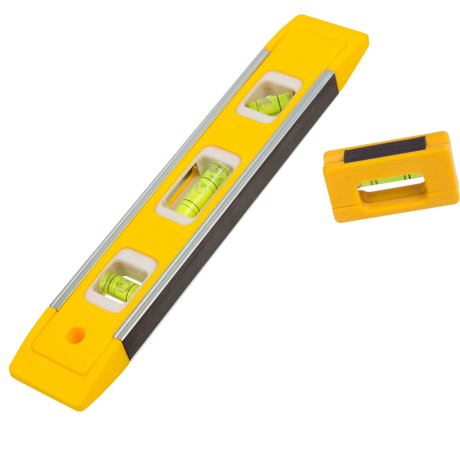 BlueSpot 2pc Magnetic Torpedo Boat Mini Spirit Level Tool 3 Vial 225mm 9" BlueSpot 2pc Magnetic Torpedo Boat Mini Spirit Level Tool 3 Vial 225mm 9"