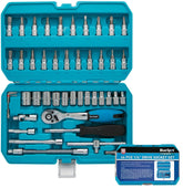 BlueSpot 46 Pc Metric Socket 1/4" Drive Ratchet Bit Set Torx Philips Pozi Hex