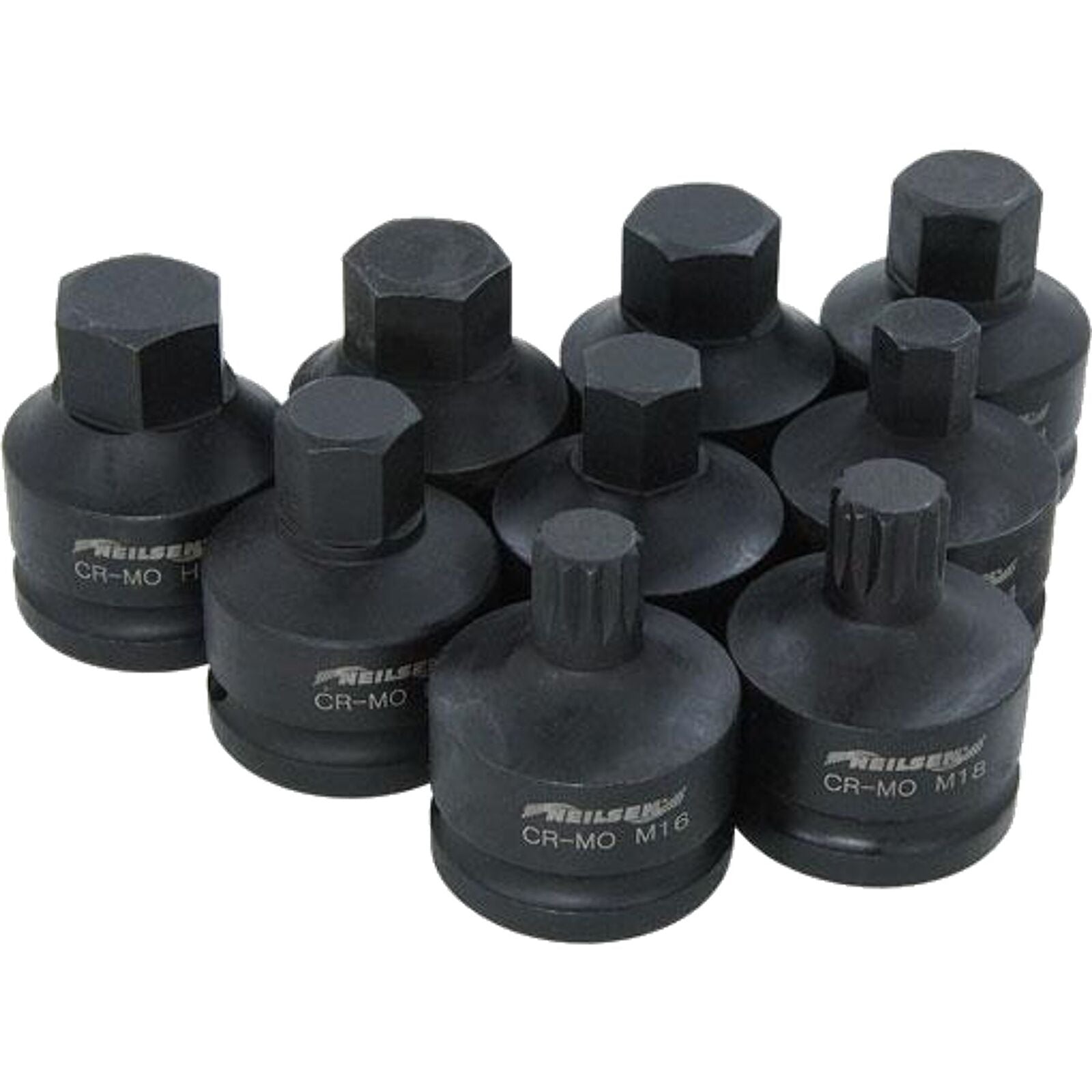 Neilsen Impact Spline And Allen Key Hex Bit Socket Set H14-H24 M16-M18 Bits 9pc Neilsen Impact Spline And Allen Key Hex Bit Socket Set H14-H24 M16-M18 Bits 9pc