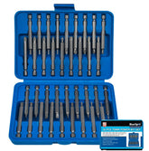 BlueSpot 36 pc 75mm Long Screwdriver Bits Set Pozi Slotted Hex Spline & Torx