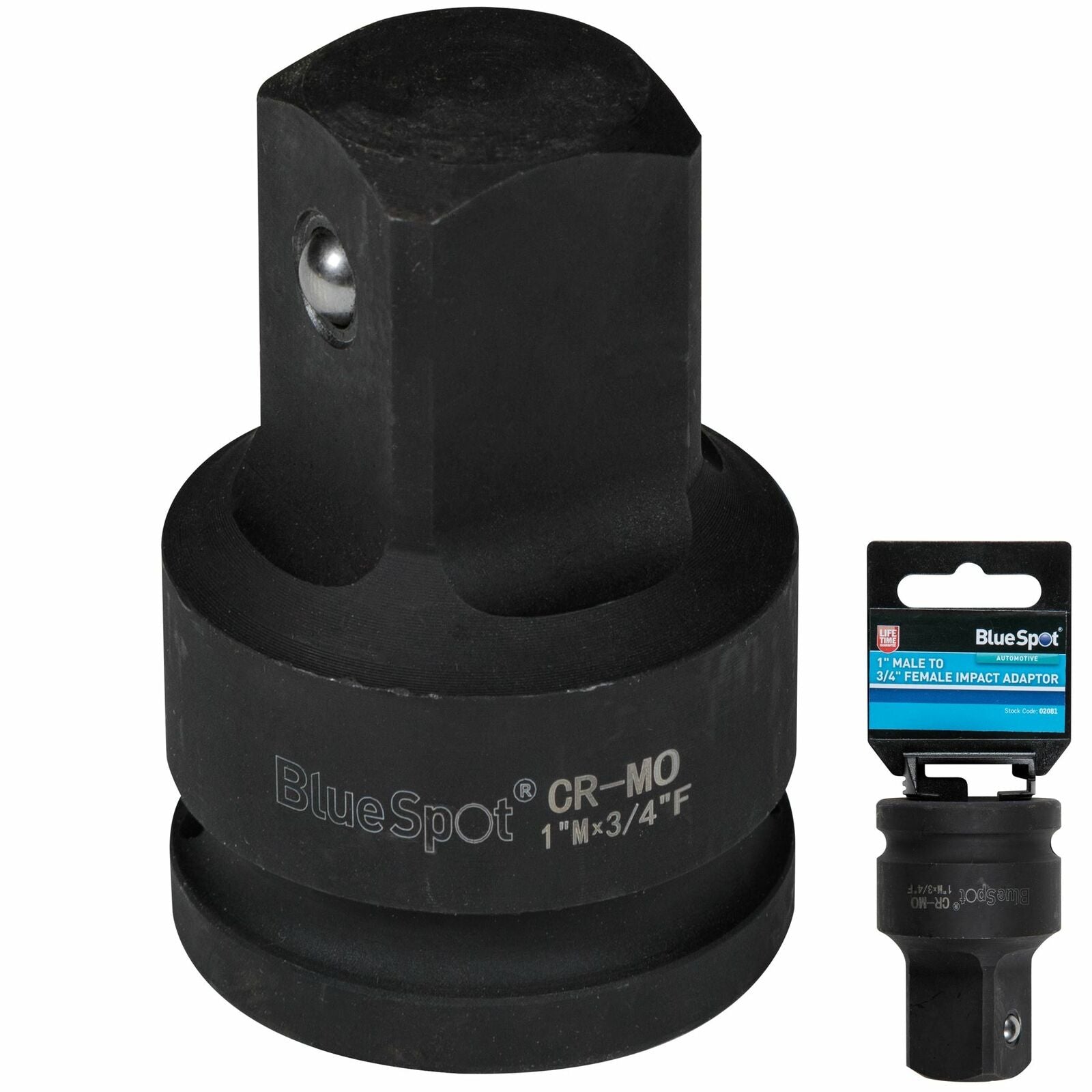 BlueSpot Impact Adaptor Socket Reducer 3/4" Drive Female to 1" Drive Male BlueSpot Impact Adaptor Socket Reducer 3/4" Drive Female to 1" Drive Male