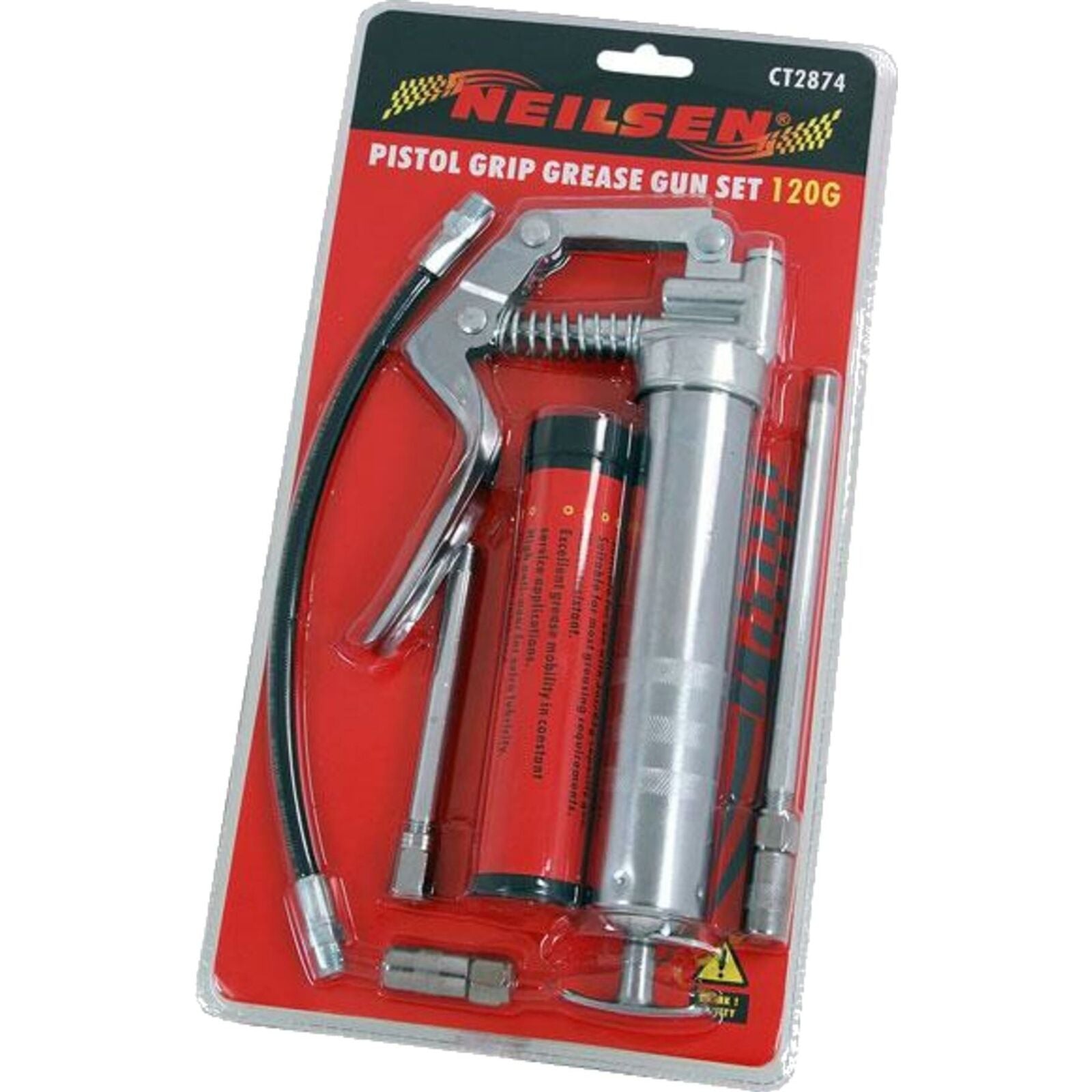 Neilsen Manual Grease Gun Lever Pistol Grip 120cc Cartridge Type Flexi Hose Neilsen Manual Grease Gun Lever Pistol Grip 120cc Cartridge Type Flexi Hose