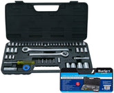 BlueSpot 52pc Metric Imperial Socket Set 3/8" 1/2" Drive Ratchet Extension Bits