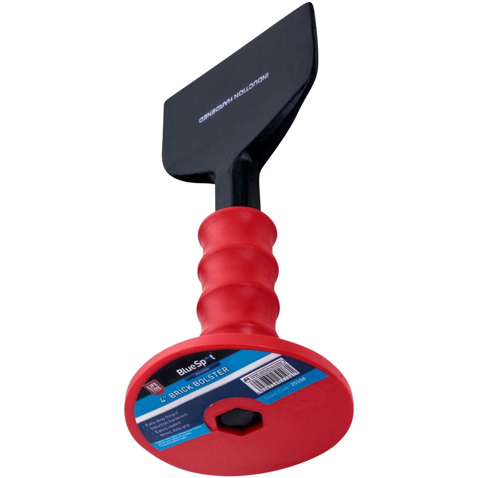 BlueSpot Induction Hardened Brick Bolster Chisel Cutting Concrete 4" 100mm. BlueSpot Induction Hardened Brick Bolster Chisel Cutting Concrete 4" 100mm.