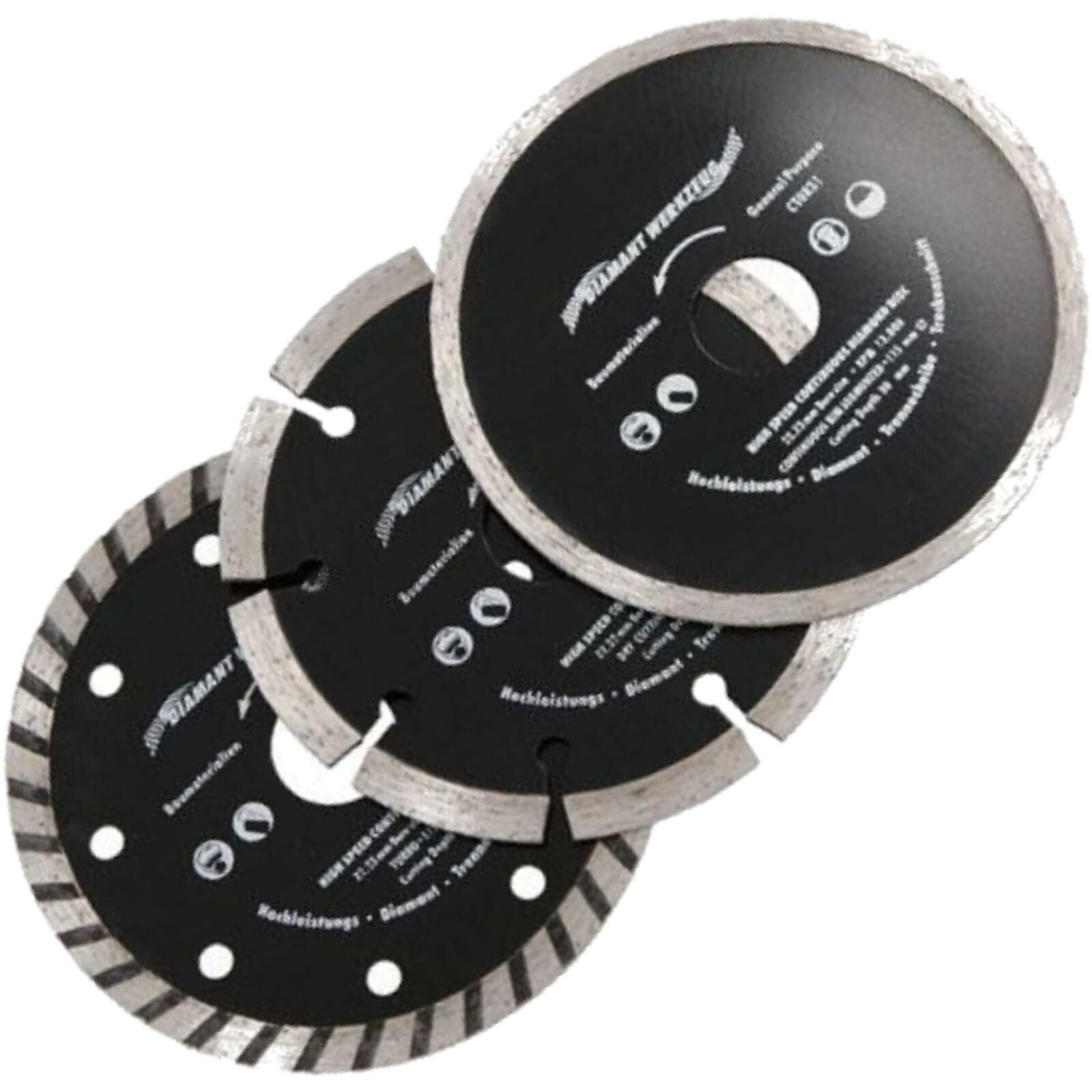 Neilsen 3pc Dry Diamond Cutting Blade Disc Brick Grinder 115mm 4.5" Set Neilsen 3pc Dry Diamond Cutting Blade Disc Brick Grinder 115mm 4.5" Set