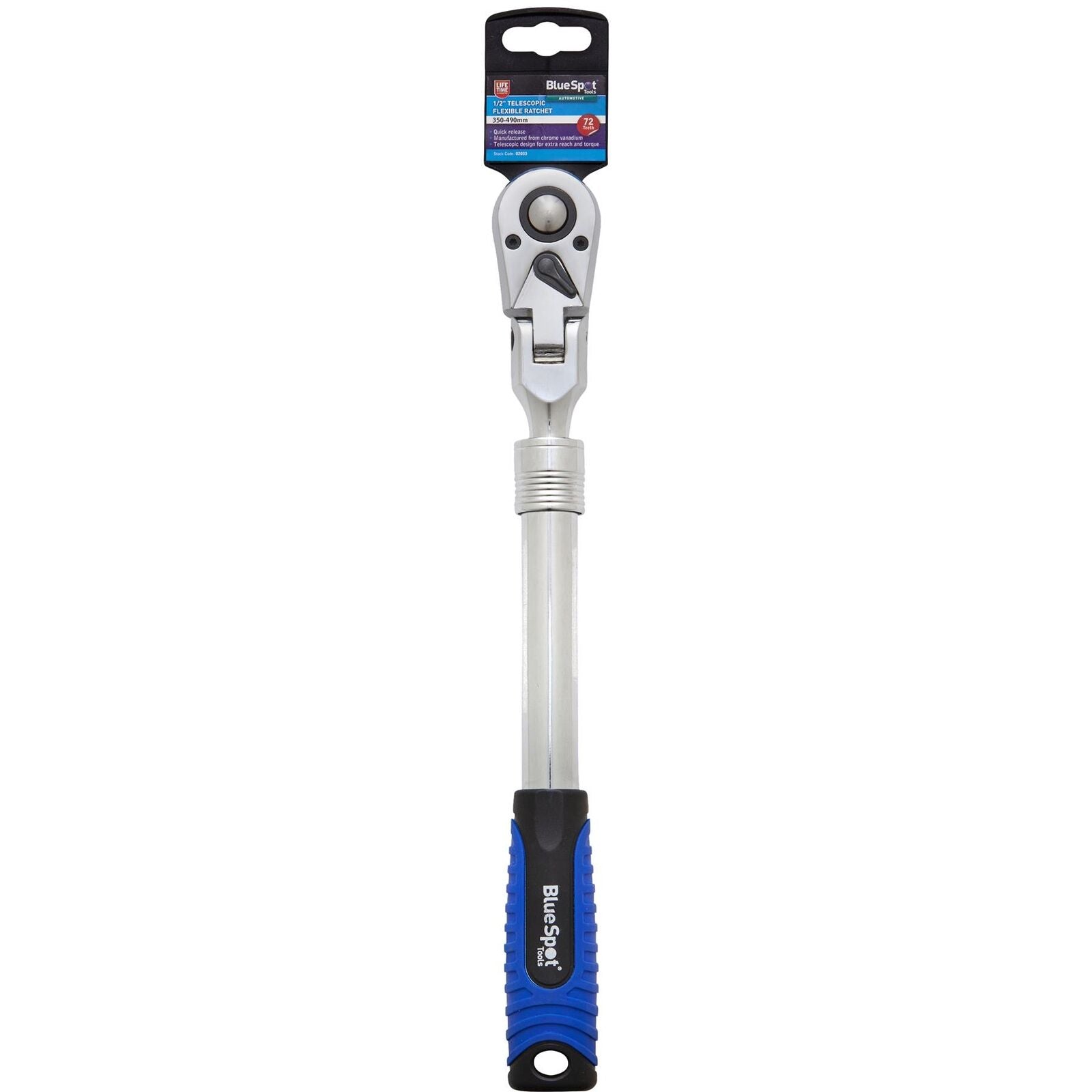 BlueSpot Socket Telescopic Flexible Ratchet Handle Quick Release 1/4" 350-490mm BlueSpot Socket Telescopic Flexible Ratchet Handle Quick Release 1/4" 350-490mm