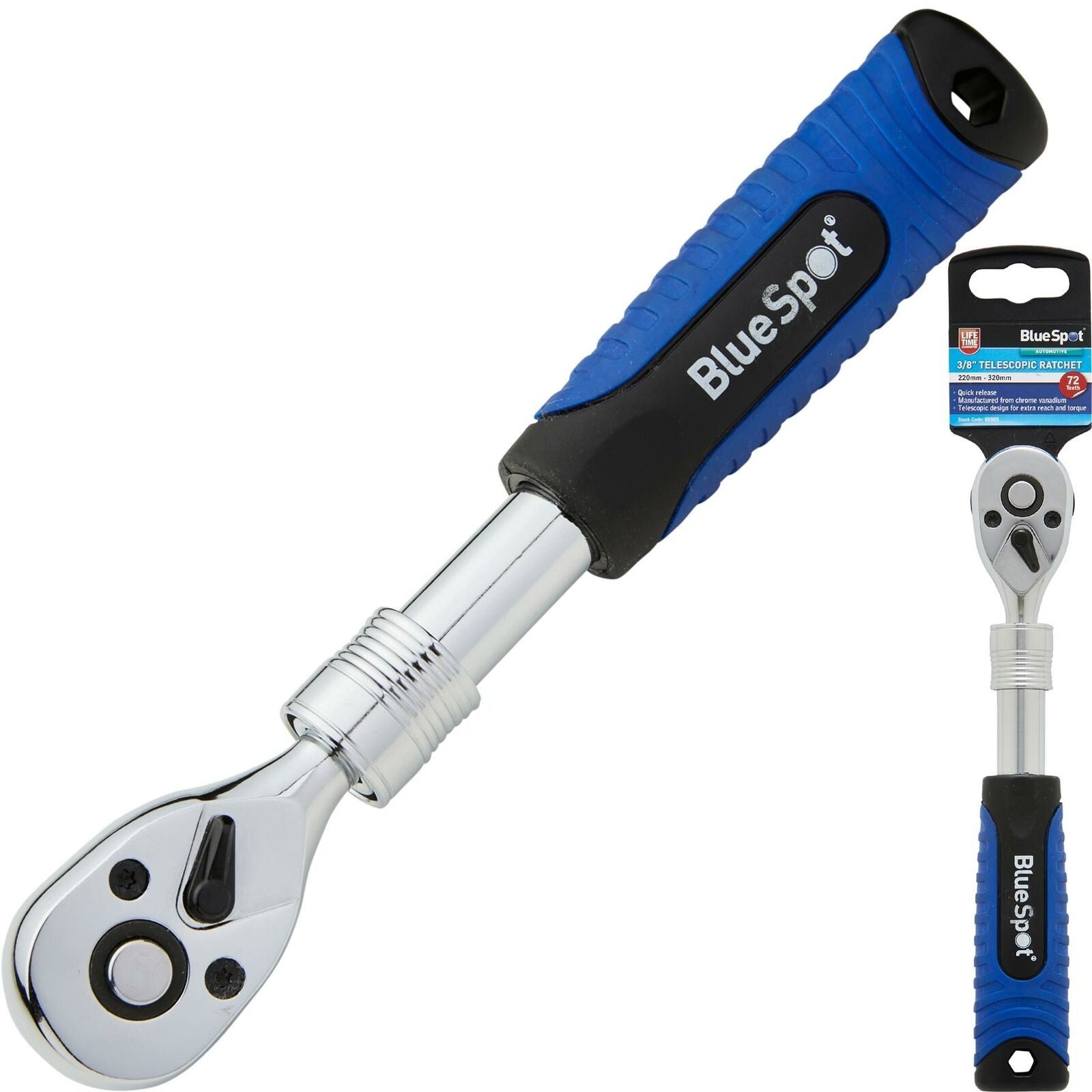 BlueSpot Socket Extendable Telescopic Ratchet Handle Quick Release 72 Teeth 1/4" BlueSpot Socket Extendable Telescopic Ratchet Handle Quick Release 72 Teeth 1/4"