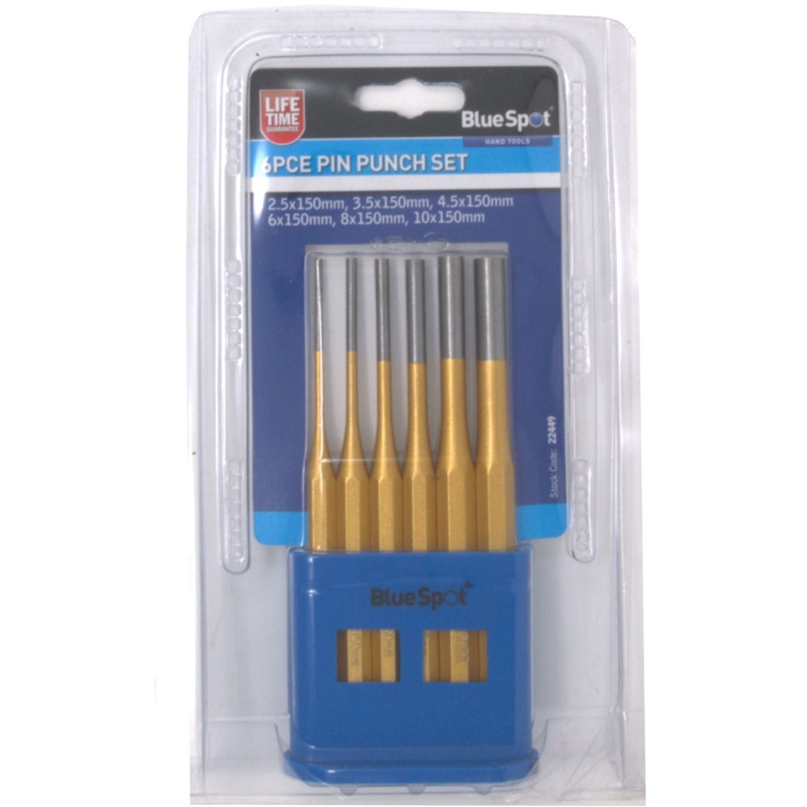 BlueSpot 6pce Gold Pin Punch Set Hand Tools Mechanical Metal Holes Drill Punches BlueSpot 6pce Gold Pin Punch Set Hand Tools Mechanical Metal Holes Drill Punches