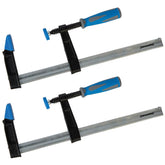 Silverline 2pc F Clamps Wood Working 300mm Heavy Duty Cast Iron Metal clamp
