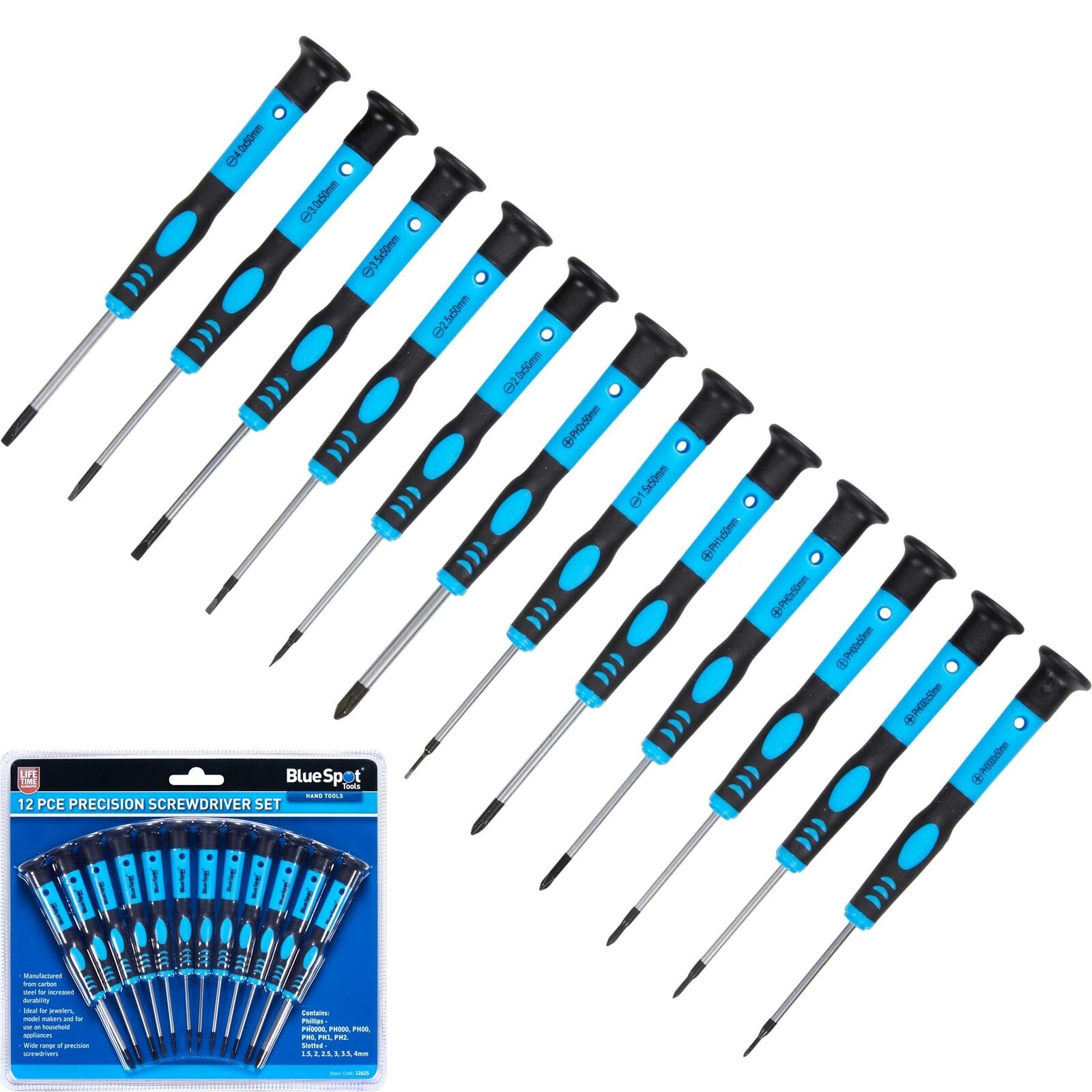 BlueSpot Precision Screwdriver Set Magnetic Tips PC Repair Phillips Slotted 12pc BlueSpot Precision Screwdriver Set Magnetic Tips PC Repair Phillips Slotted 12pc