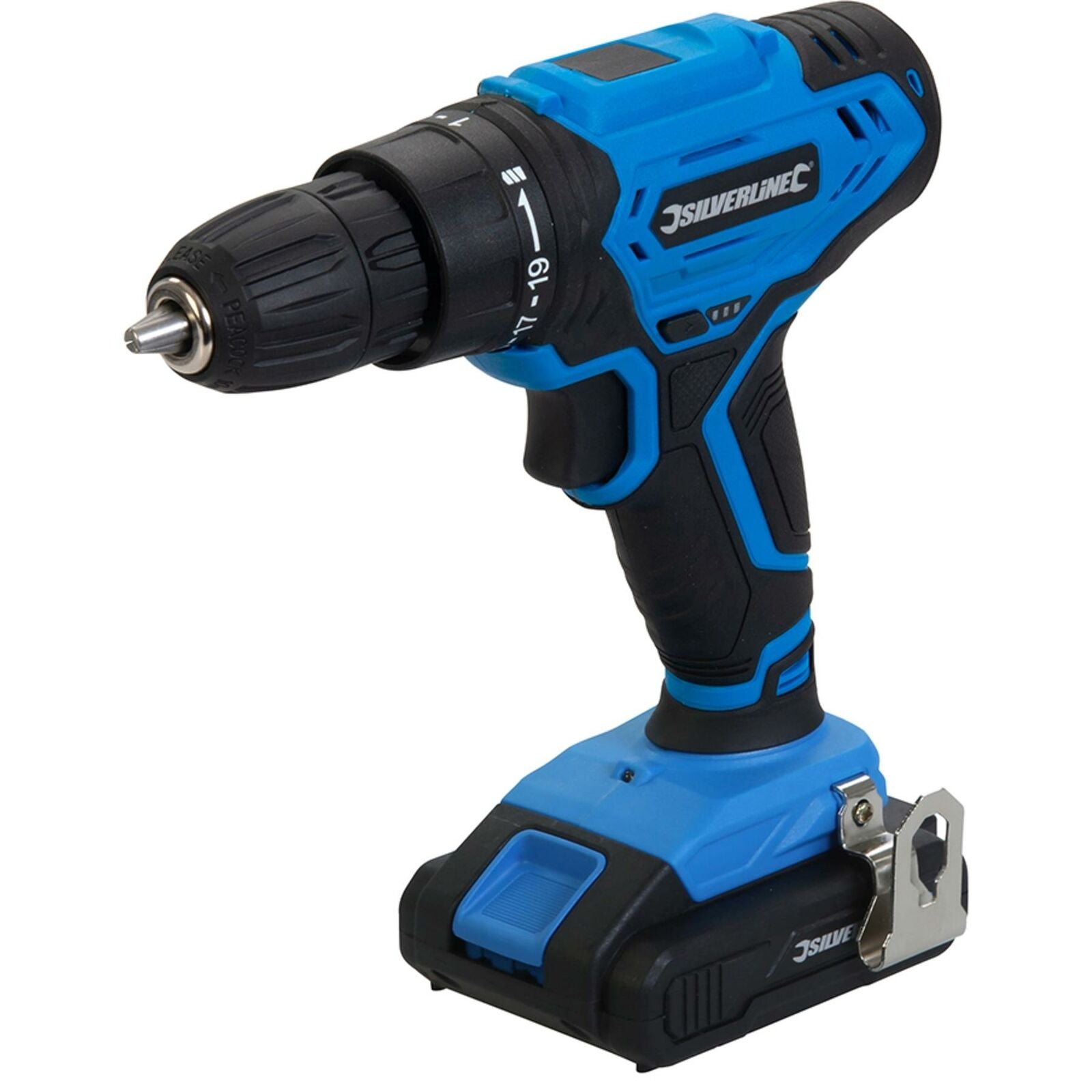 Silverline 18V Electric Drill Driver Screwdriver Keyless Chuck Li-Ion Battery Silverline 18V Electric Drill Driver Screwdriver Keyless Chuck Li-Ion Battery
