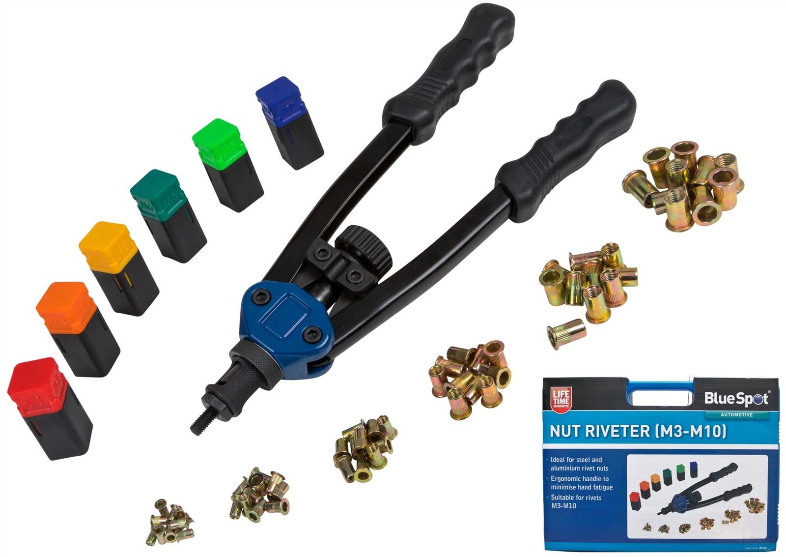Bluespot Threaded Rivet Nut Setting Tool Riveter Gun Nutsert Riveting M4 - M10 Bluespot Threaded Rivet Nut Setting Tool Riveter Gun Nutsert Riveting M4 - M10