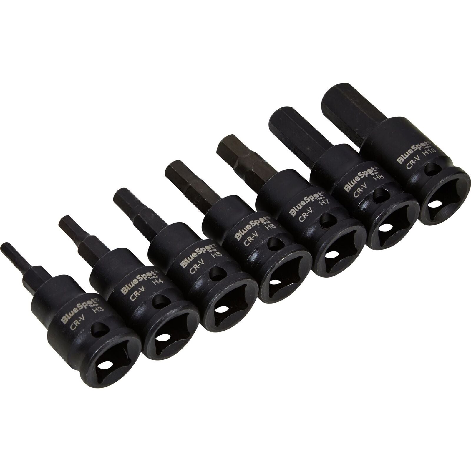 BlueSpot Impact Allen Key Hex 3/8" Drive Bit Socket Set H3 - H10 Bits 7pc BlueSpot Impact Allen Key Hex 3/8" Drive Bit Socket Set H3 - H10 Bits 7pc