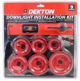 Dekton 9pc Down Lights Hole Drill Cutter Saw Holesaw Set 51mm 60mm 65mm 72mm