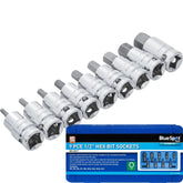 BlueSpot 9pc Metric Hex Bit Allen Key Sockets H4 ? H17 Set 1/2" Drive