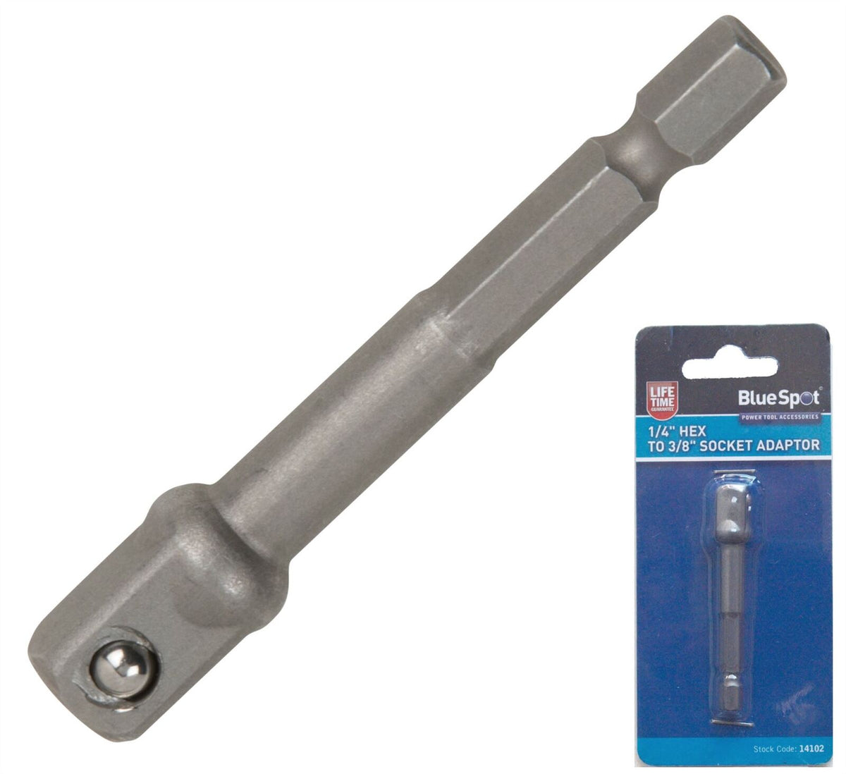 BlueSpot Impact 3/8"  Drill Driver Bit Socket Adapter Hex Shank Extension Bar