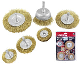 Dekton 6pc Brass Wire Wheel / Cup Brush Set Use With Rotary Drill And Drills