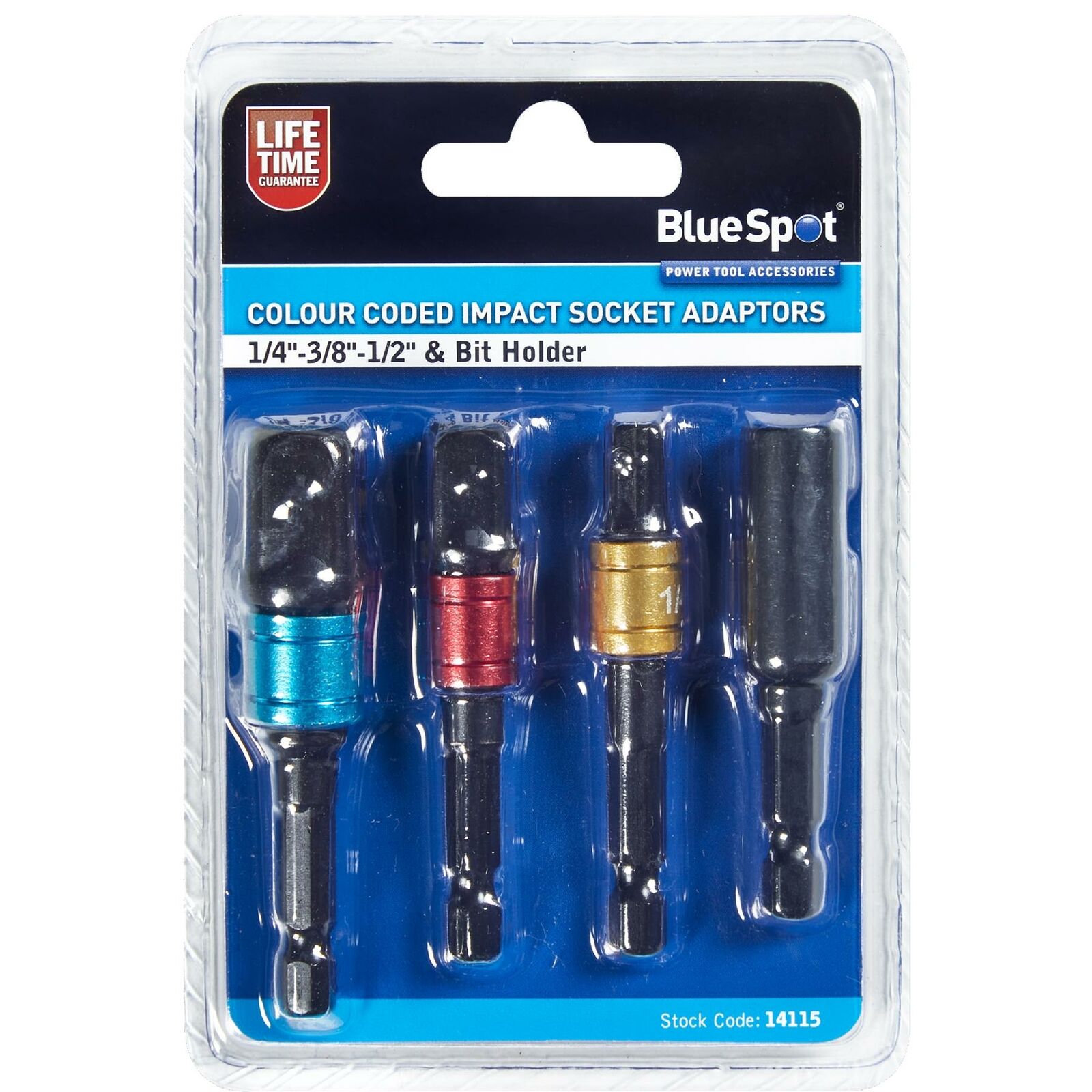 BlueSpot Colour Coded Impact Socket Convertor Reducer Adapter Bit Holder Set BlueSpot Colour Coded Impact Socket Convertor Reducer Adapter Bit Holder Set
