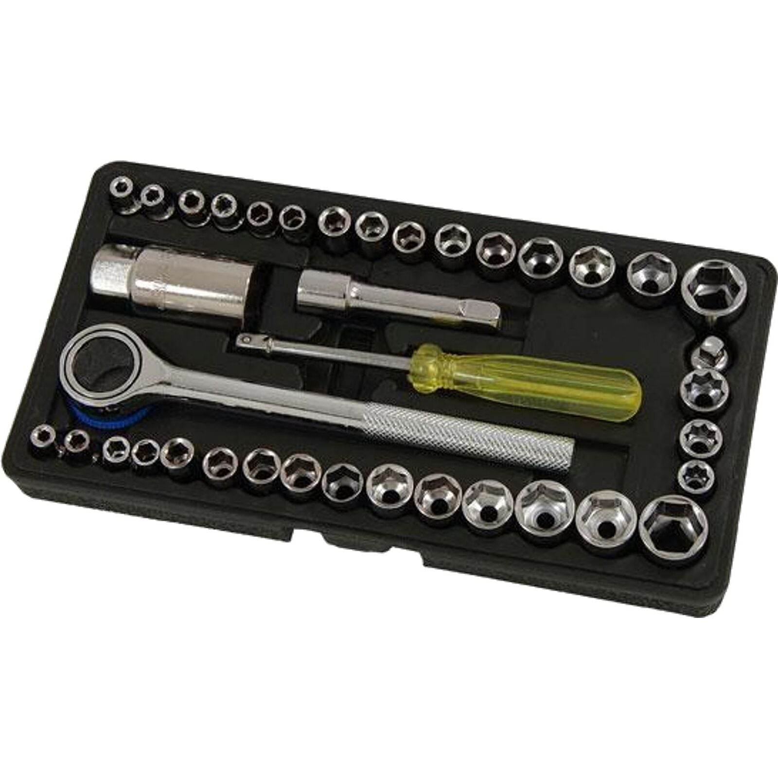 Neilsen Socket Set Metric Imperial Ratchet Extension 40 Pc 1/4" & 3/8" Drive Neilsen Socket Set Metric Imperial Ratchet Extension 40 Pc 1/4" & 3/8" Drive