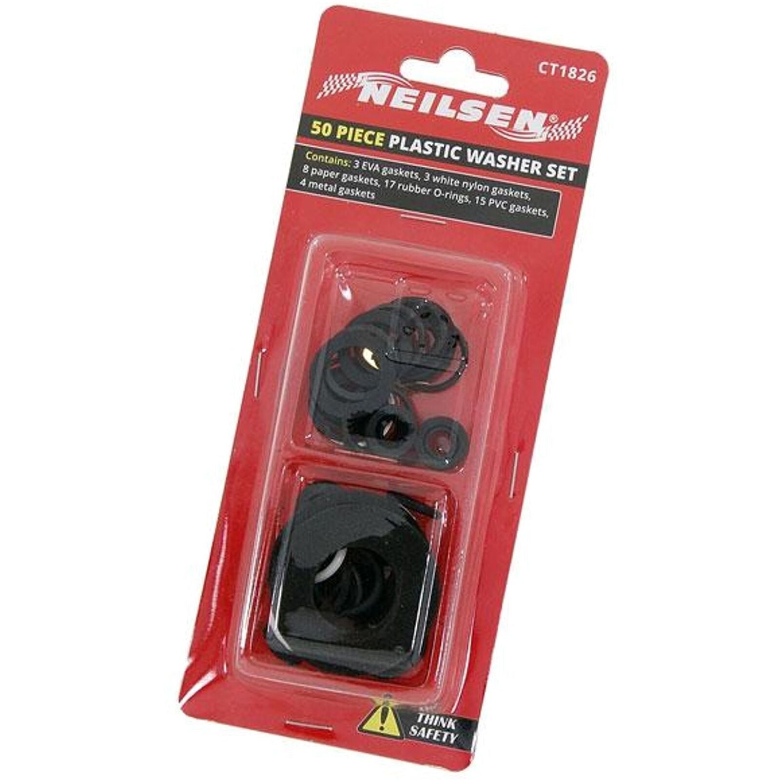 Neilsen Rubber Fibre Plastic Seal Washers Assorted Plumbing O Ring Set 50pc Neilsen Rubber Fibre Plastic Seal Washers Assorted Plumbing O Ring Set 50pc