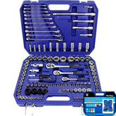 BlueSpot Metric Sae Socket Spanner Ratchet Set 4mm - 32mm 1/4" 3/8" 1/2" 120pc
