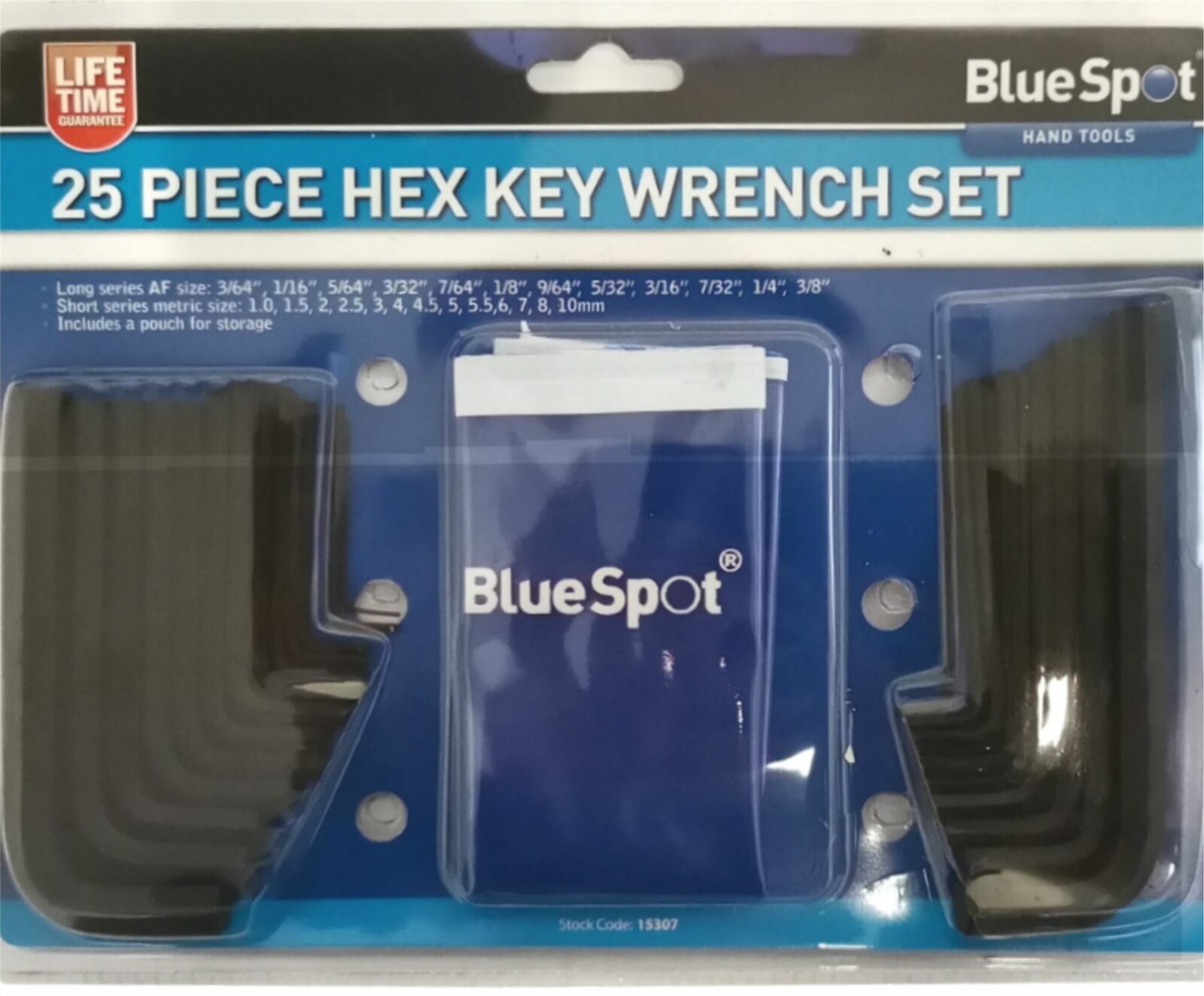 BlueSpot Metric & Imperial Hex Allen Key Set Kit Allan Alan Alen 25pc With Pouch BlueSpot Metric & Imperial Hex Allen Key Set Kit Allan Alan Alen 25pc With Pouch