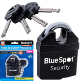 Bluespot 65mm High Security Closed Shackle Padlock Steel Chain Door Lock 4 Keys