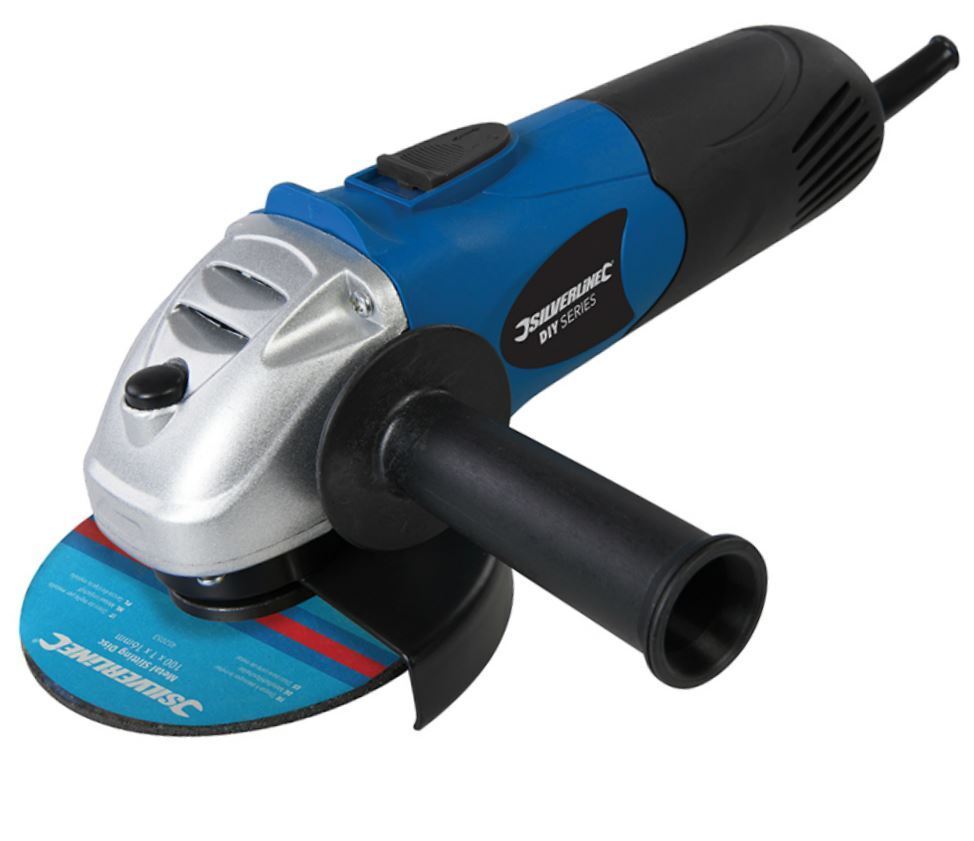Silverline 650w Electric Grinding Angle Grinder 4.5" 115mm 10 Free Cutting Discs Silverline 650w Electric Grinding Angle Grinder 4.5" 115mm 10 Free Cutting Discs
