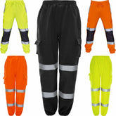 Supertouch Work Hi Vis Yellow Orange Visibility Joggers Jogging Bottoms Trousers
