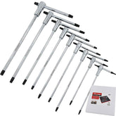 Neilsen 9pcs Long Sliding T-handle Allen Torx Key Wrench Set T10-T50 T Handle