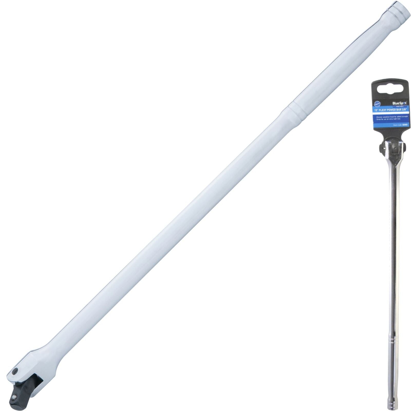 Bluespot Flexi Head Knuckle Power Breaker Bar Wrench 3/8" Drive 380mm Long 15" Bluespot Flexi Head Knuckle Power Breaker Bar Wrench 3/8" Drive 380mm Long 15"