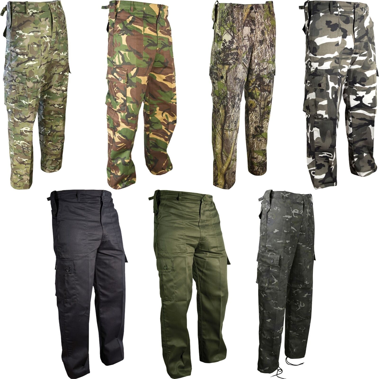 Kombat UK Men's Trousers Army Military Cargo Camo Camouflage Airsoft Pants Work Kombat UK Men's Trousers Army Military Cargo Camo Camouflage Airsoft Pants Work