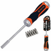 Tactix 240mm 7 in 1 Magnetic Ratchet Handle Screwdriver With Bit Set 9 1/2"