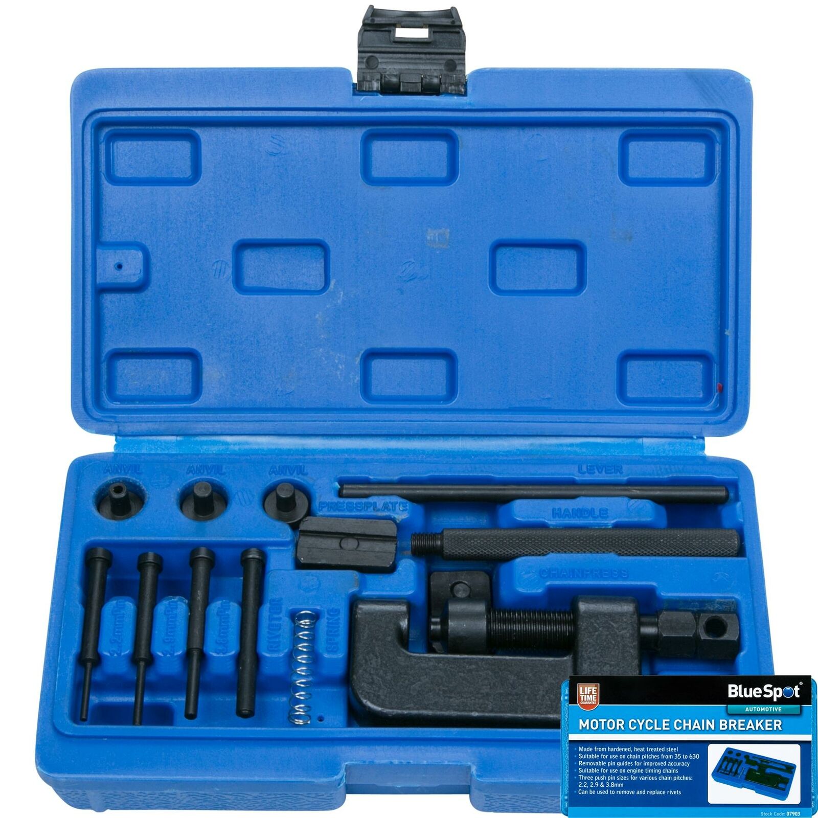 Bluespot Motorbike Bike Chain Breaker Splitter Link Riveter Riveting Tool Set Bluespot Motorbike Bike Chain Breaker Splitter Link Riveter Riveting Tool Set