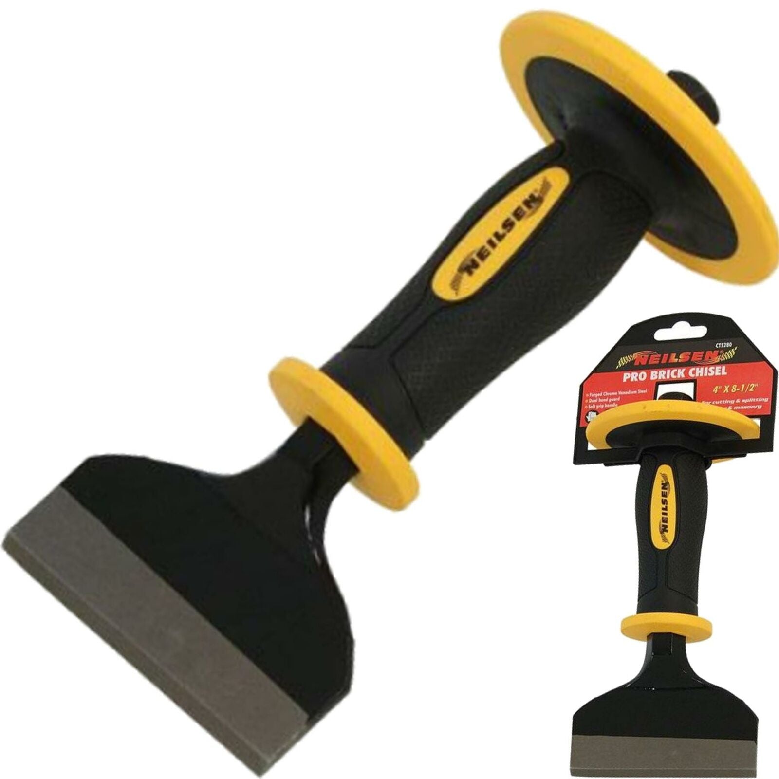 Neilsen Pro Bolster Chisel For Cutting Brick Concrete Masonry Stone 100mm Neilsen Pro Bolster Chisel For Cutting Brick Concrete Masonry Stone 100mm