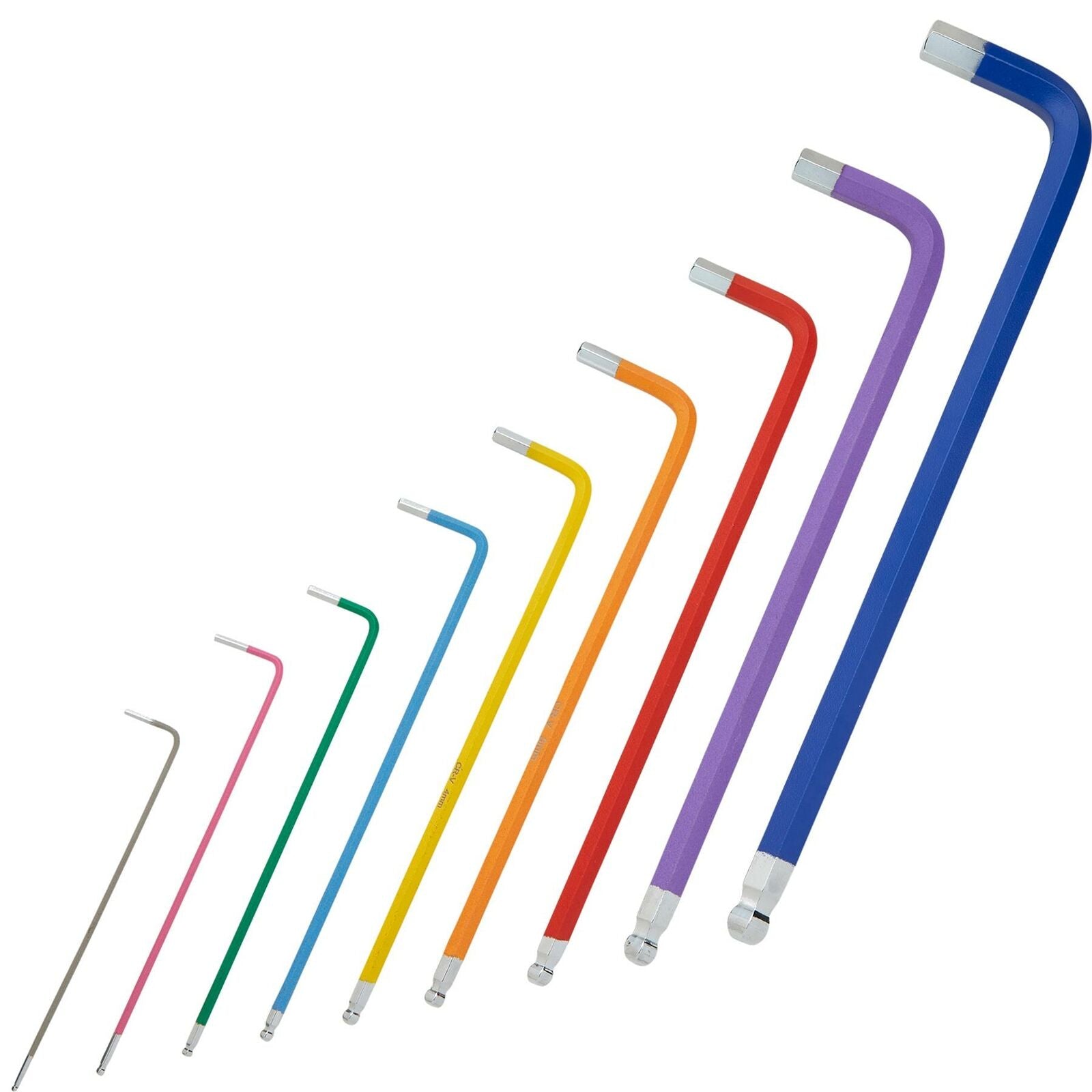 BlueSpot Extra Long Colour Coded Ball End Metric Hex Key Set 9pc 1.5-10mm BlueSpot Extra Long Colour Coded Ball End Metric Hex Key Set 9pc 1.5-10mm