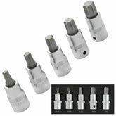 Bluespot 5pc Torx Bit Socket Set T45 - T70 1/2" Drive Male Star Sockets 01505