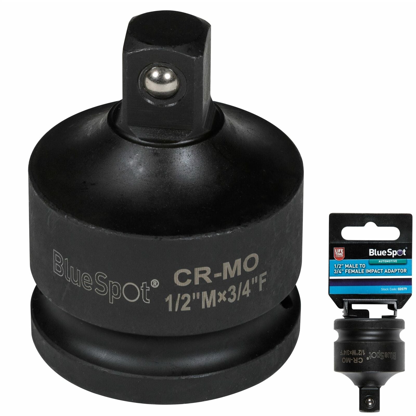BlueSpot Impact Adaptor Socket Reducer From 3/4" Female to 1/2" Male Drive BlueSpot Impact Adaptor Socket Reducer From 3/4" Female to 1/2" Male Drive