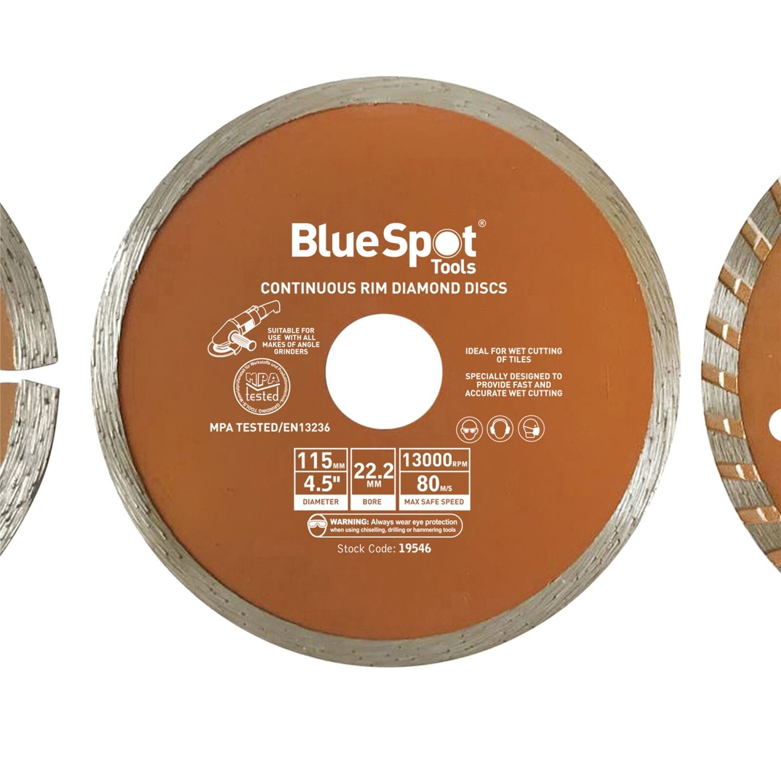 BlueSpot Turbo Diamond Angle Grinder Stone Concrete Cutting Disc 4.5" 2pc 115mm BlueSpot Turbo Diamond Angle Grinder Stone Concrete Cutting Disc 4.5" 2pc 115mm