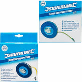 Silverline Steel Surveyors Tape Measure Metric Imperial Rule 30m - 50m