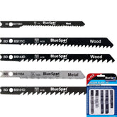 BlueSpot 10pc Jigsaw Blade Universal Clean Fast Cut Blades For Wood Metal Set