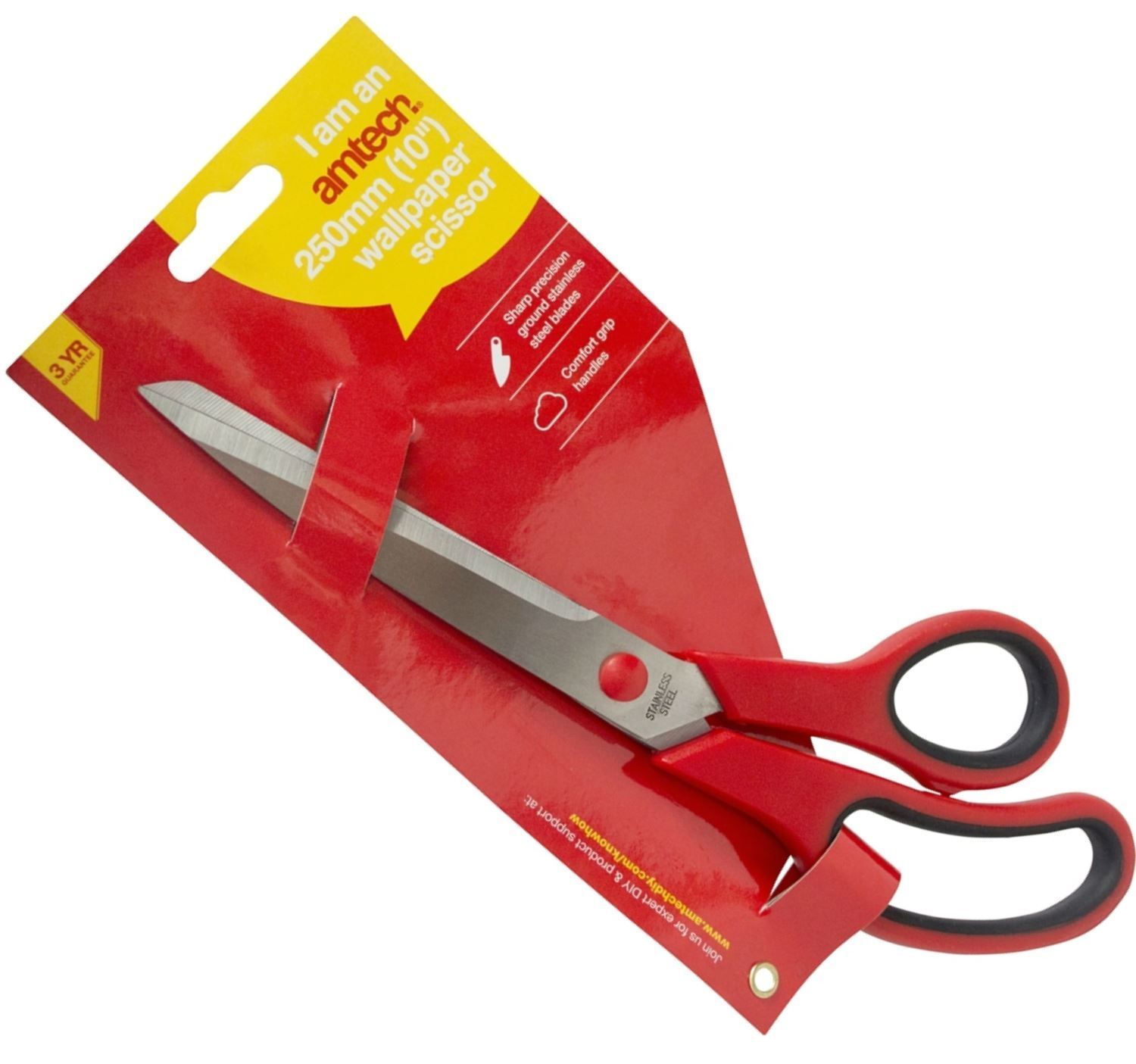 Am-Tech Professional Wallpaper Scissors Decorating Sharp Cut Steel 10"  R0125 Am-Tech Professional Wallpaper Scissors Decorating Sharp Cut Steel 10"  R0125